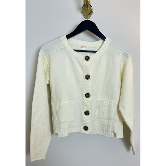 FREE PEOPLE Luna Button-Up Cardigan in Ivory Size X-Small - Picture 3 of 6